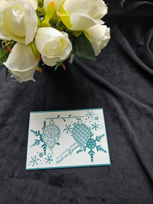 Carte de vœux boules verte