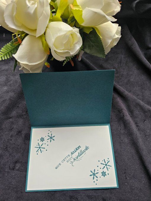 Carte de vœux flocons boules de Noël