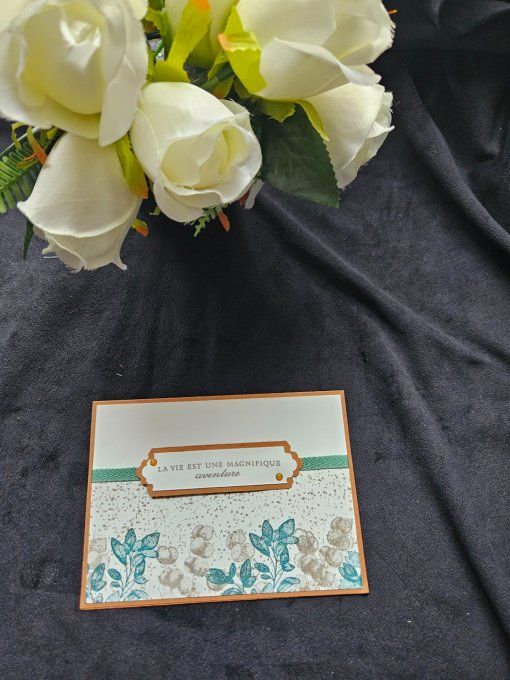 Carte Florale marron