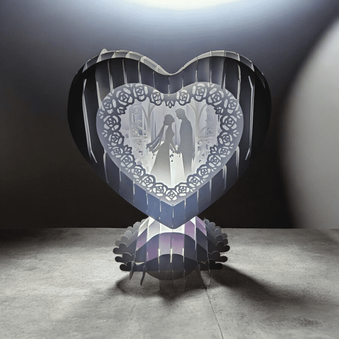 Lanterne cœur amoureux avec led personnalisé. Fait main-