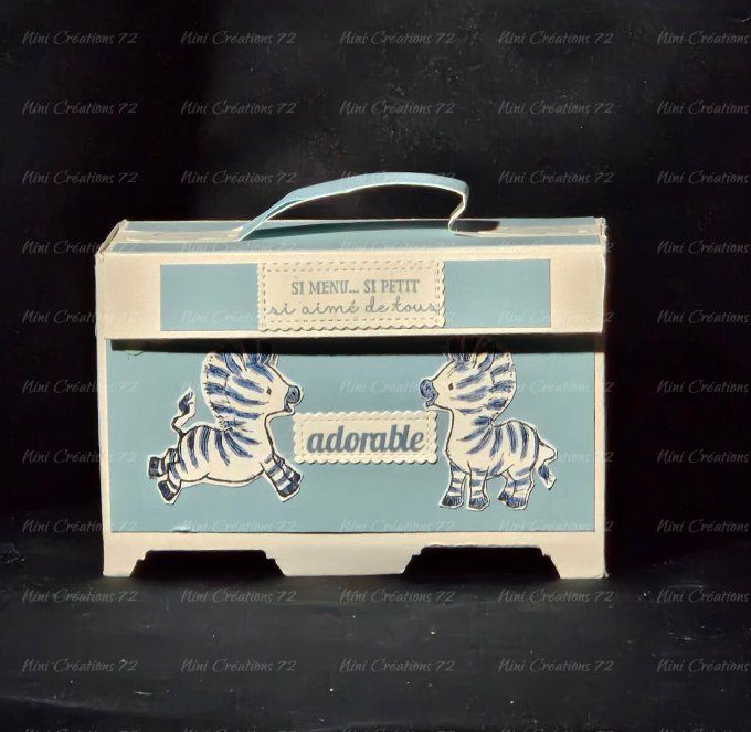 Petite commode Zèbre bleu