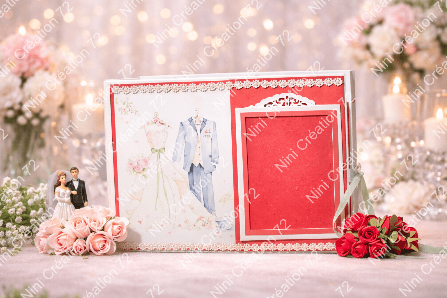 Album Mariage rouge & blanc