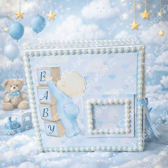 Coffret Naissance garçon personnalisé. Fait main-
