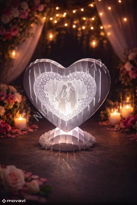 Lanterne cœur amoureux avec led