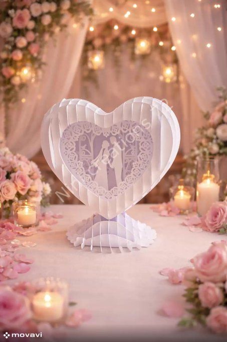 Lanterne cœur amoureux avec led